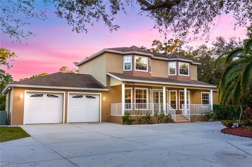 Discover an extraordinary hidden gem in the heart of Bonita Springs! This unique property in Bonita Brookside Estates offers natural beauty with lush trees creating a serene atmosphere, ideal for those seeking a tranquil escape without sacrificing convenience. This property has potential to be a multi acre estate (an additional 3 acres are available for purchase.) Located just one mile west of I-75, four miles to Bonita Beach, and 10 minutes from everything you could need. The main house, located on a picturesque street in Bonita, is a spacious two-story home with four bedrooms, three and a half baths, and a beautiful pool and spa on a half-acre lot. But this estate has even more to offer—a second home on an additional three acres IS AVAILABLE FOR PURCHASE and is accessible by its own driveway off Livingston Road, ensuring complete privacy. It is ideal for RV and boat storage, workshops, or livestock, a remarkable 4,000-square-foot shop sits backed up to the peaceful Oak Creek. Zoned Agriculture 2, this estate is a dream for equestrian lovers or anyone desiring a ranch-style lifestyle. This private urban estate embodies serene country living with all the benefits of a prime location. Stop by and see this incredible property for yourself—because seeing is believing, and your dreams await!