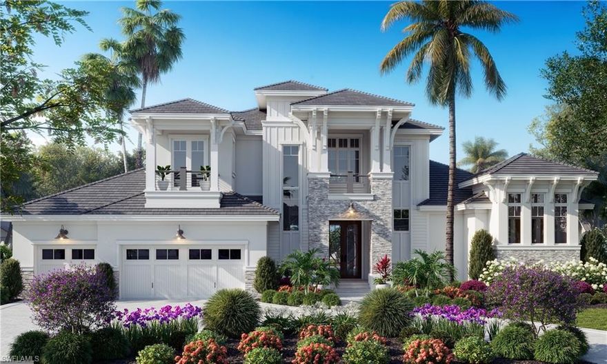 SPECTACULAR in EVERY WAY! Brand NEW Design from AQUA CUSTOM HOMES! situated on a picture perfect lot in the coveted Collier Bay area.. Very rare opportunity to have SW Exposure, Direct boating access, Wide Water panoramic views and Did we mention the SUNSETS? one of the few locations you can view the Chrismas Boat parade right from your own Lanai! This custom home will WOW you from the minute you step inside- views straight back to the water from the entry- solid mahogany 9 ft entry door, open great room floor plan, 2 story foyer and a true custom staircase are just some of the fine details this home offers.. The coastal designed of the kitchen features white shaker perimeter cabinets, large center island, Quartz countertops, Thermadore Appliances, and a walk in pantry. First Floor Master suite with dual walk in closets, Soaking tub, oversized shower and dual vanities- wake up to beautiful water views! If the inside of this home wasn't spectacular enough, the OUTSIDE LIVING is over the top! A large covered lanai with cypress ceilings, shellstone flooring, outdoor kitchen and fireplace, pool - spa - rolldown shutters and screens.