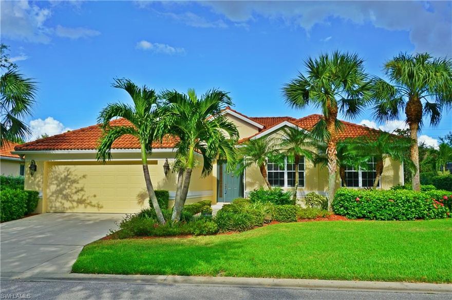 Stunning Single Story Home in the Gateway Golf & Country Club community of Hidden Links. Original Owners and Meticulously maintained, this home is a Must See! This Bright and Open floor plan features Updated Engineered Wood Flooring in all the bedrooms, Exterior completely Painted 2016, Beautiful Built-In Entertainment Center, Decorative Fans & Fixtures, added Recessed Lighting, New Hot Water Heater 2016, Tile Flooring throughout the living area and Kitchen w/Updated Appliances, Corian Counter Tops, Breakfast Bar & Pantry. The Master Suite highlights include Beautiful Engineered Wood Floors, Walk-In Closet w/California Closet System, Dual Sinks, Garden Tub and Walk-In Shower. The exterior features include New Exterior Paint, Large Covered Screened Lanai w/Fully Pocketing Sliding Glass Doors, Tile Roof, Lush Landscaping and the Private Neighborhood Pool & Spa directly across the street. Hidden Links is a secure, gated community w/Community Pool & Spa, Golf Memberships available, Restaurant & Clubhouse too!