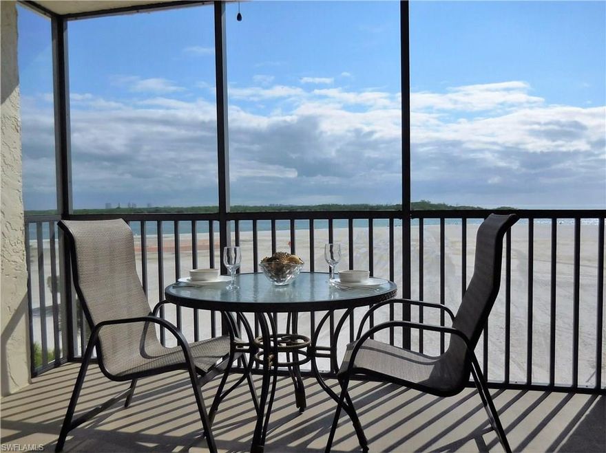 If you enjoy the sound of the ocean and stunning Gulf views, then this turnkey furnished 3rd floor direct gulf front condo is for you!   And what a renovated beauty it is!  In 2014, all floors were tiled and both en-suite baths updated, including the installation of 3-jet shower tower systems.  New appliances were also installed and lanai furniture replaced.  Major 2015 improvements include: impact resistant windows and sliding doors; plantation shutters; owner suite mattress; guest room memory foam mattress toppers; light fixtures in both baths; flat screen TVs in living area and both bedrooms; living room lamps and dining light fixture; new sheets, comforters, pillows and other accessories.  Artwork from noted photographer Alan Maltz graces nearly every room.  Besides the huge sugar white sand beach, amenities include a beachside pool, BBQ grills and recreation room. Carlos Pointe is located on the quiet south end of Fort Myers Beach across the channel from Lover's Key State Park Recreation Area. Great weekly rental property with over $62,000 in 2014 & 2015 combined rental income. 2016 assumable rentals in place.  Don't miss this fantastic opportunity!