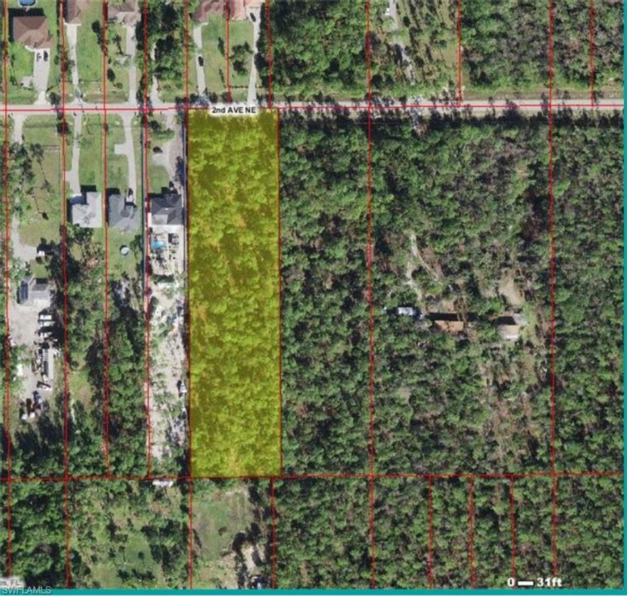 This spacious 2.5-acre parcel offers a peaceful and private setting for your future home, located in the desirable Golden Gate Estates area. The property provides ample room to create your ideal living space. The land is currently uncleared, offering a blank canvas for you to shape according to your needs and preferences. Please note, the owner does not have a survey or DEP Report and is unsure if the land is wet or upland but believes its upland. Buyers are encouraged to conduct their own due diligence regarding land use, permits, and other necessary assessments.