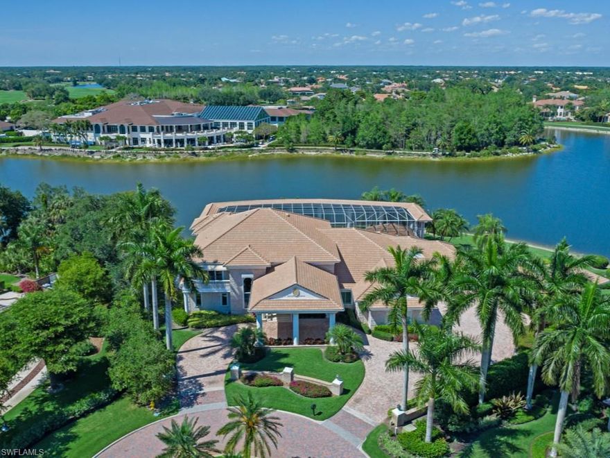 Excellent rare opportunity for an immediate full-equity, transferable golf membership at prestigious Quail West, with 2 golf courses and quite possibly the most exquisite Clubhouse and amenities in Naples. This impressive 6-BR and 7-1/2 BA estate with an awesome .83 acre homesite, breathtaking lake and golf course views, and 4-car garage, epitomizes the luxury country club lifestyle in Naples. Private cul-de-sac location, circular drive and portico welcome you to a dramatic double-door entry opening to a grand foyer and stunning living room with marble floors and fireplace. Fabulous 750-bottle wine room, elevator, majestic staircase, crown molding, tray ceilings, custom built-ins & the highest quality finishes throughout. Fantastic gourmet kitchen with granite counters, stainless appliances & walk-in pantry. 1st-floor master suite with sitting area & luxurious en-suite with dual sinks, make-up vanity, bidet, walk-in shower & separate tub. Beautiful separate guesthouse with patio. Expansive outdoor living, gorgeous pool, stone bridge, spa, fountains, full outdoor fireplace & kitchen. Electric shutters, whole house generator, newer roof, water filtration system. Live your dream!