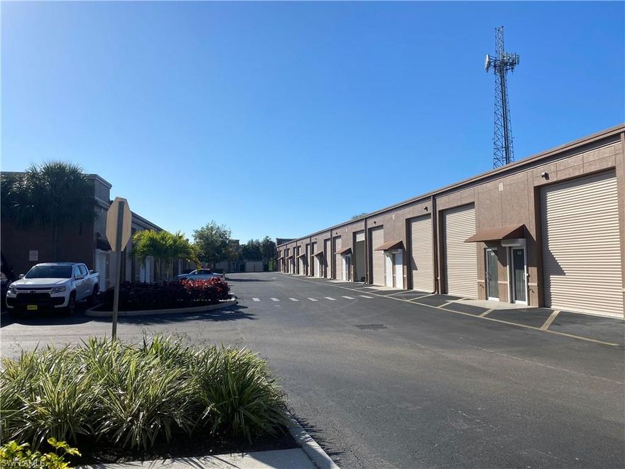 Featuring clean climate controlled commercial warehouse for sale. Property comes with 14' high and 12' wide roll up warehouse doors, high ceilings, new Epoxy floor, hurricane shutters on the entry door and office window. Equipped with one ADA bathroom and office room. Unit is perfect for a business or personal storage. Great opportunity to protect your valuable assets, boat, RV, furniture, you name it! Centrally located with an easy access from all parts of Collier County.