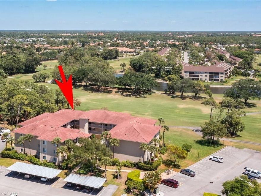 Beautiful top floor furnished corner unit, 2 BR 2BA plus carport parking.  New heating & A/C (2018), new water heater (2020), new flooring throughout.  Updated kitchen and baths.  Newer washer and dryer.  All windows and slider on lanai are hurricane rated.  Unit is across from Foxmoor pool and spa.  27 holes Arthur Hills championship golf included with no initiation fee!  Clubhouse with fitness facility, full service restaurant, pro shop, library, driving range, two putting greens, practice sand trap area, 3 Har-Tru tennis courts, pickleball, bocce and lap pool.  5 miles from downtown 5th Ave. shopping, dining, live theater, and pristine water and beaches of the Gulf of Mexico.