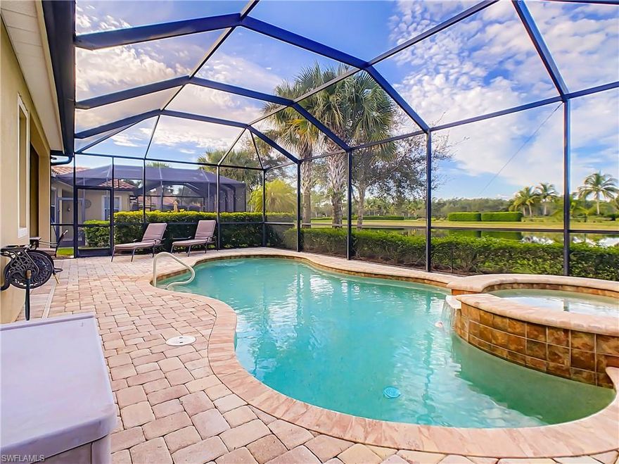 AMAZING, THE BEST PRICED POOL HOME ON WATER LOW $500’S THE PLANTATION SOMERSET HAS SEEN!!!  A well-appointed Pulte built home, with heated pool and spa, great views of the sundown, lake front lot, a gourmet kitchen, open floor plan, and sold TURNKEY ……. Just bring you shorts, tee shirt, swimming suit, and tooth brush to enjoy PARADISE along the Gulf Coast of Florida, READY TO MOVE IN!!!   The Plantation Somerset is a gated community, and includes; a great Amenities center, Tennis & Pickleball complex, Resort style Pool & Spa, Exercise center, The Plantation Golf Club is optional and offers membership choices from social and dining, to full golf.  The Plantation Somerset is just minutes from beautiful Gulf beaches, Coastal State Parks, Miromar Outlets, RSW International Airport, Fantastic Restaurants, and much more. DON’T WAIT LONG, IT WILL BE GONE!!!