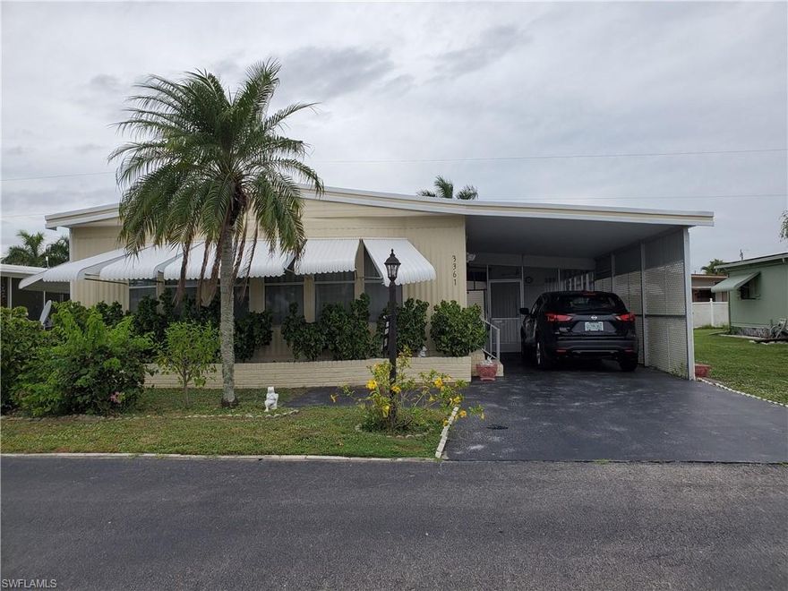 A large well maintained home located in the fabulous community Tamiami Village.  This home features a large front family room with a pass through window to kitchen, large bedrooms with two closets in each bedroom and a walk in closet in each bedroom.  The kitchen is very nice with upgraded cabinets and counters.  This home is nicely furnished .