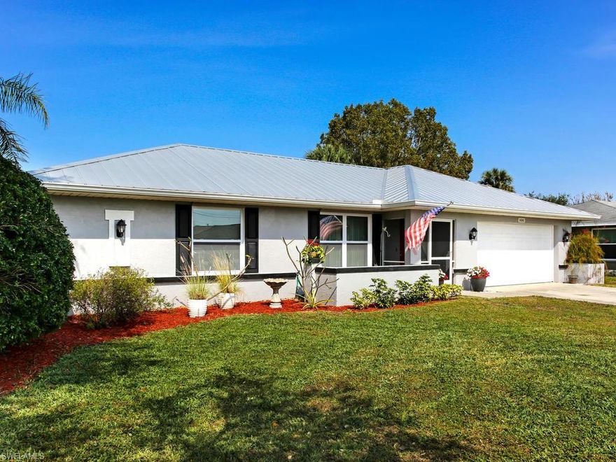 Excellent location! Great opportunity for a boater in South Fort Myers with this pool home with gulf access via community boat ramp. This home is located within minutes from shopping centers, restaurants, entertainment and more. This beautiful 1,666 Square Ft - 3 bedroom / 2 bathroom home with complete open floor plan is perfect for entertaining and enjoying Florida in your covered pool area. Property Highlights include: Concrete construction, New metal roof installed in 2014, Energy efficient Samsung French door refrigerator, LG double oven, New water heater, and New AC unit. Affordable HOA Fee of $120/year Community amenities include Tennis/Pickleball courts and Children’s playground.Complete Video Tour attached for immediate view of this wonderful home. Schedule your private showing Today!