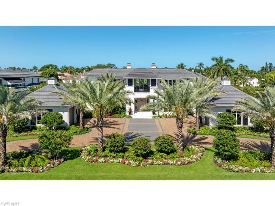 An extraordinary estate built to today’s stringent building codes located in the prestigious Port Royal neighborhood of Naples, Florida, this magnificent home encompasses approximately 8,943 square feet under air and sits on an expansive lot and a half, offering direct, no-bridge access to the Gulf of Mexico. At the heart of the home is a gourmet kitchen that seamlessly transitions into a spacious family room, ideal for casual get-togethers or elegant entertaining. Formal living areas include a welcoming living room and a gracious dining room with a walk-in wine room, perfect for hosting sophisticated gatherings. For leisure and relaxation, the stylish club room serves as the ultimate retreat, featuring a wet bar, generous living spaces for entertainment and a refined office area finished in rich woods. The outdoor living experience is exceptional, with abundant covered and open-air spaces designed to take full advantage of the stunning western exposure. Enjoy the large pool, gather at the beautifully appointed outdoor kitchen and bar, or unwind around the fire pit along the water’s edge. A rare find in Port Royal, the expansive backyard offers ample green space, further enhancing the property’s allure. With plentiful storage and four garage bays, this home combines luxury with practicality. Experience the pinnacle of Port Royal living, where every detail has been meticulously designed to offer an unrivaled lifestyle in one of Naples’ most coveted neighborhoods. Eligible for Port Royal Club membership.