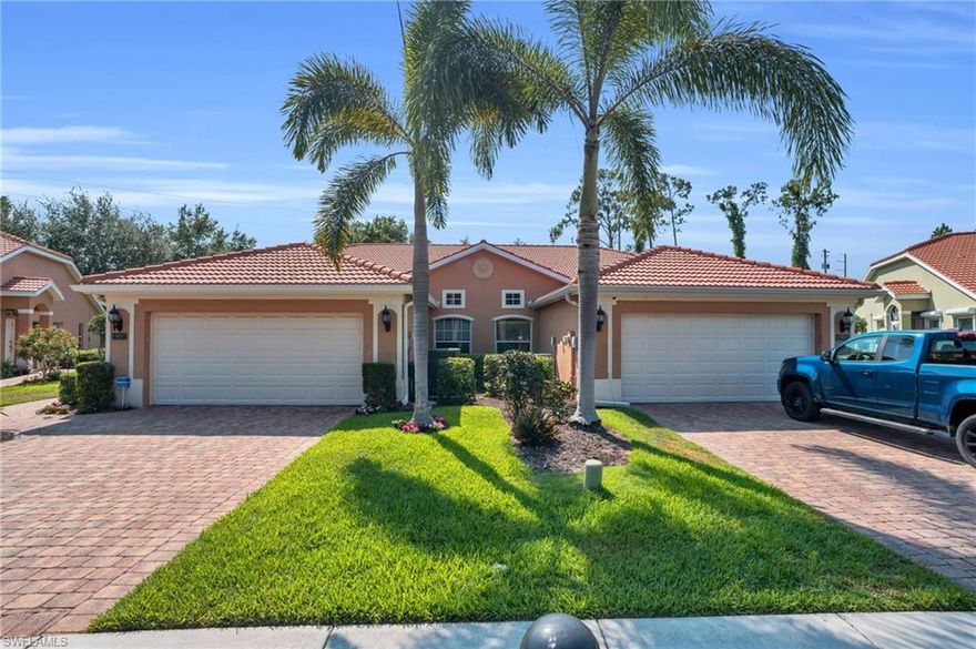 Welcome to your dream home! Nestled in the heart of North Naples, this charming 3-bedroom, 2-bathroom villa offers the perfect blend of comfort and convenience. Step inside to discover a beautifully appointed living space that exudes warmth and coziness, ideal for families or anyone seeking a serene retreat.

This delightful villa boasts a spacious layout, ensuring ample room for relaxation and entertaining. The living area flows seamlessly into a modern kitchen, equipped with all the amenities you need for culinary adventures. Each bedroom is a haven of tranquility, providing the perfect space to unwind after a long day.

Outside, you'll find a lovely patio area, perfect for enjoying the Florida sunshine or hosting a weekend barbecue. with an oversized side yard that will make this your villa. Its prime location means you're just minutes away from North Naples' finest shopping centers, restaurants, and recreational facilities. With easy entrance to Founders Square through the back entrance exit. 

Experience the vibrant lifestyle of North Naples in this comfortable and inviting villa. Don’t miss the opportunity to make this your forever home with its prime location and comfortable layout, this villa is the perfect place to call home in the vibrant community of North Naples. 
Tuscany Cove Resident Amenities: The Clubhouse offers a Billiards Room, a fully equipped Fitness Center,
Card Room, a Social Room, and a Children's Room. • Olympic size Pool and Spa overlooking a beautiful lake
Two Tennis Courts • Two Pickleball Courts • Basketball Court • Kiddie Pool with Aquatic Playground • Children's playground