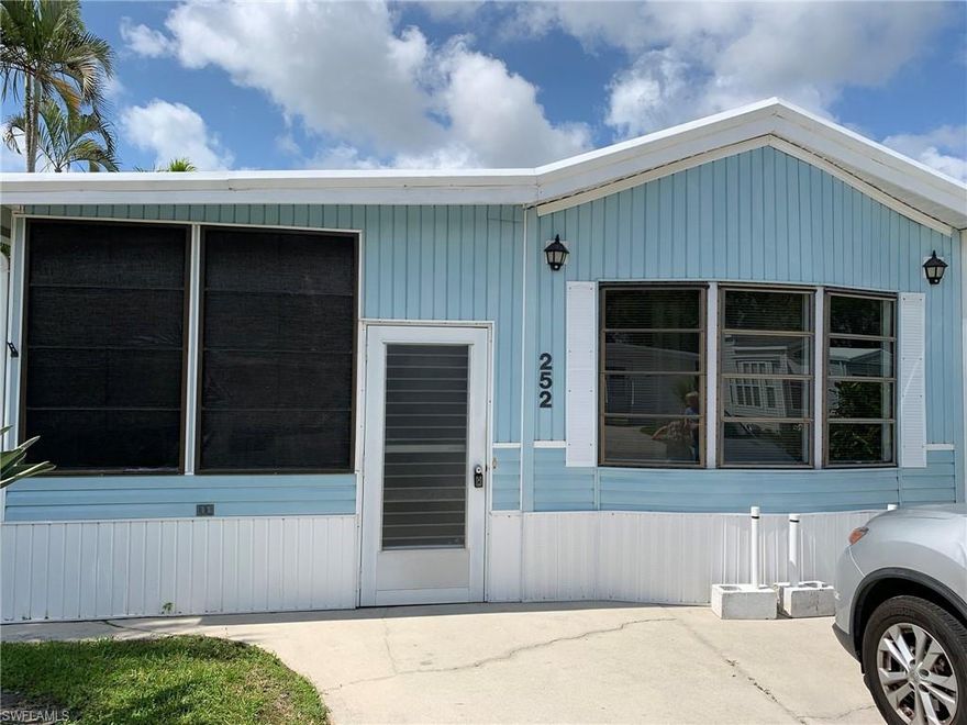 This home has amazing sunset views that will take your breath away!  It has MANY upgrades.  2016-AC. 2019-all new plumbing, water heater, 2 bay windows, electrical, lower wall restructure in front of park model. 2020-all new vinyl plank flooring in the park model side. 2021-new laminate floors in living room, updated bathroom, completely remodeled kitchen/dining room with drywall, new electrical in kitchen, new ceiling fan/light in dining room, cabinets,  granite counters, etc., paint, new cabinet hardware, new storage cabinets in hall, metal roof power washed and roof over membrane added. This is a place where you can just move on in and enjoy the beautiful SWFL sunshine.  The lanai features windows that can open all the way up turning your enclosed lanai into a lovely evening screen room during season so you can enjoy the tropical breezes.