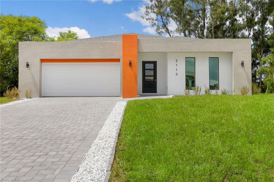 Debuting the “Queen” model; brought to you by the master craftsmen of DCI builders. From the entryway, the den with enlarged windows is the first wow you will notice. Beautiful plank tile flooring throughout the home will lead you next to the first 2 beds, full bath, and laundry room. The first bath features stunning quartz and fixtures. The gourmet kitchen with soft-close cabinetry, quartz countertops, stainless steel appliances, and bright lighting from the enlarged windows will please the finest of chefs. The great room adjacent to the kitchen has been designed with entertaining in mind with tray ceilings and great lighting. The Primary bedroom enjoys plenty of natural light, dual sink, quartz, and large walk-in showers. Hurricane resistant impact windows & doors have been installed for peace of mind. The home also features a 2 car garage and centralized termite built in system. The exterior features automated irrigation, and custom paver driveway and walkway. Western exposure canal living and luxury has been exceeded.