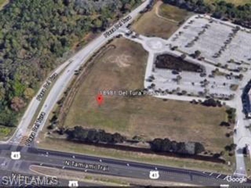 Great frontage and visibility on US 41 N. Tamiami Trail. CORNER COMMERCIAL OUTPARCEL  property in Del Tura Plaza in North fort Myers with 2900 feet of frontage right on US 41. AADT 50,000 Vehicles,  Median Cut 4 lane intersection,  Del Tura Plaza CDP Land Use Suberb.   This 1.41 acres site has approvals in place for over 9,805 sq.ft of restaurant or commercial space per the Commercial Planned Development. County water, sewer, and drainage systems in place. Ready to develop?  Call for information on CDP and zoning.  perfect for medical business with all the developed  housing communities nearby.  Hot growth area!   ADD 2006-0017.   LDO 2005-0021.   Resolurtion Z-88-152.