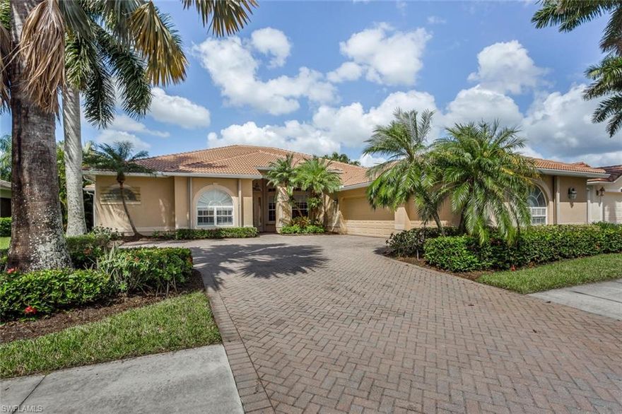 This large Manchester model floor plan with three bedrooms plus den and four full baths allows for complete enjoyment of the Cedar Hammock Golf and Country Club lifestyle. There is an extensive list of options including a large three-car garage, brick paved driveway, over-sized lanai and a heated pool/spa with an exterior pool bath. A big bay window in the dinette area gives a panoramic view of the swimming pool with the lake and golf course beyond.The granite kitchen and upgraded appliance package with its attached family room make a perfect area for entertaining. Cedar Hammock is one of the finest bundled golf communities in Southwest Florida.  BRAND NEW ROOF!