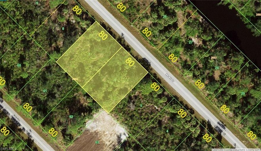 Don't wait until demand exceeds supply!! This great Residential Single Family Home zoned lot in beautiful Port Charlotte is just waiting for you!! This is nearly a quarter of an acre of the sunny Florida dream. Although out in the scenic Florida landscape, this lot is still conveniently located to shopping, dining, banking, etc. New construction is everywhere you look and you can be part of the action. Information about builders available upon request. Also perfect for self-directed IRA's, 401K's and other investment portfolios. 18.6 MILES TO THE ENGLEWOOD BEACH!