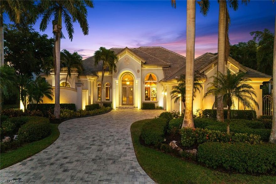 Step into this beautiful, custom-designed Harborside grand estate home in the Terabella neighborhood of Renaissance. On a magnificent half-acre lot, this home features an impressive long view of the lake and hole #9 on the Arthur Hills championship golf course. This breathtaking residence showcases suburb design and craftsmanship and offers an expansive open floor plan. As you enter the home, you are greeted with an abundance of natural light and views from every angle. The living space flows ideally from the gourmet kitchen to the outdoor oasis, creating a wonderful indoor/outdoor lifestyle. The gourmet kitchen features custom wood cabinetry, luxury stainless steel appliances and granite countertops. The adjacent dining area and breakfast bar ensure effortless hosting, while the temperature-controlled 400-bottle wine cellar is a connoisseur’s dream. Each of the spacious bedrooms has been thoughtfully designed for privacy and comfort, offering en-suite baths. The oversized primary suite is a sanctuary, boasting golf course views, a spa-like en-suite bath with a soaking tub, dual vanities and a walk-in shower. Step outside to discover an unparalleled outdoor retreat. The expansive lanai is a showpiece, featuring a resort-style pool, oversized spa and serene water features, all positioned to take in the breathtaking views. The outdoor kitchen and dining area provide the ultimate setting for entertaining, while the covered lounge space offers a tranquil escape. Additional features include an expansive three-car garage, whole-home generator for peace of mind, newer roof and paved drive, Sonos sound system, upgraded landscaping with added lighting and two new HVAC units. The Renaissance lifestyle offers an Arthur Hills championship golf course with golf memberships available immediately, a lavish resort-style pool and pavilion, a children's play area, a full-service spa and fitness center, six red clay tennis courts, two pickleball courts and two bocce courts.