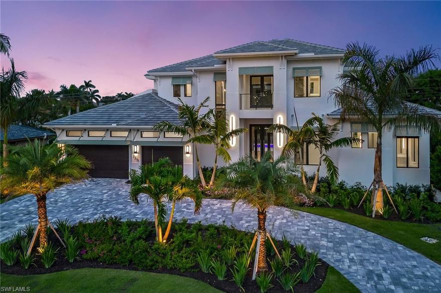 This incredible new home is move-in ready and is the best new construction opportunity in Park Shore! Manifest the Naples lifestyle in this stunning residence designed by award-winning Tony Boyatt and built by Gulfstream Homes. This beautiful home features incredible spaces throughout, accented with the best finishes such as Legno Bastone oak flooring, premium marble and tile selections in the baths, a wine vault, mirrored infinity fireplace, custom floating staircase, elevator and generator. Designed to impress, the open kitchen features elegant Ruffino cabinetry, premium quartzite countertops, an oversized island, and a full suite of Wolf and Sub-Zero appliances. Outside, enjoy a large, covered lanai with retractable screens and storm shutters, a full summer kitchen including ice machine, fire pit, and custom-designed pool and spa with water features and a swim-resist jet. Additional features include second-floor concrete construction, programmable LED lighting, home automation, integrated speakers and cameras, closet built-ins in every room, first- and second-floor laundry rooms, an LG Steam Closet system plus more.