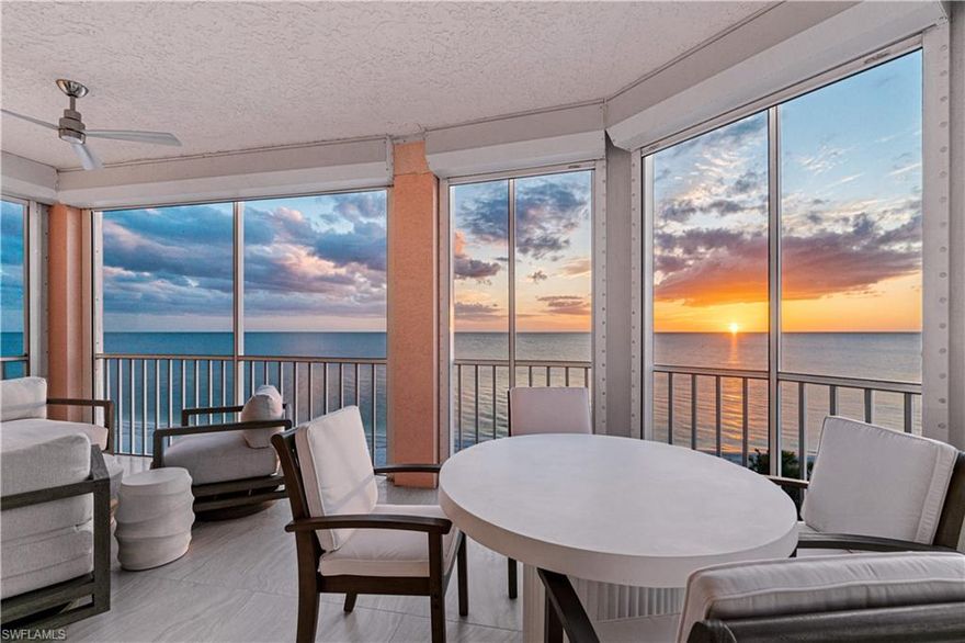FULLY RENOVATED & RE-DESIGNED 3 BEDROOM, 3 BATH END-UNIT IN NORTH NAPLES’ COVETED BAREFOOT BEACH CLUB! Enjoy endless Western beach views allowing for breathtaking sunsets on your Gulf-front wraparound lanai AND spectacular sunrises from your preserve view. This re-designed unit is a coastal contemporary designer’s delight with the finest finishes & one of Barefoot’s best Gulf views. From the oversized marbled tile floors & inverted tray ceilings with custom lighting accents, to the re-imagined open kitchen floor plan with custom cabinetry & wet bar with seating + mini fridge, this unit will impress the most discerning buyer. Enjoy extraordinary natural light via extra windows that are only available in a rare end-unit. Fine furnishings negotiable. Nearby to the NEW CLUBHOUSE with state-of-the-art fitness center & resort-style pool. Barefoot Beach residents enjoy 3 miles of beach, 2 pools/spas, manned/gated entry & on-site mgmt. OPTIONAL “Club at Barefoot” offers boat slips, tennis, 2 restaurants & beachside food/bev/chair service. Excellent Collier County location minutes to Mercato, Waterside & easy access to RSW Airport.