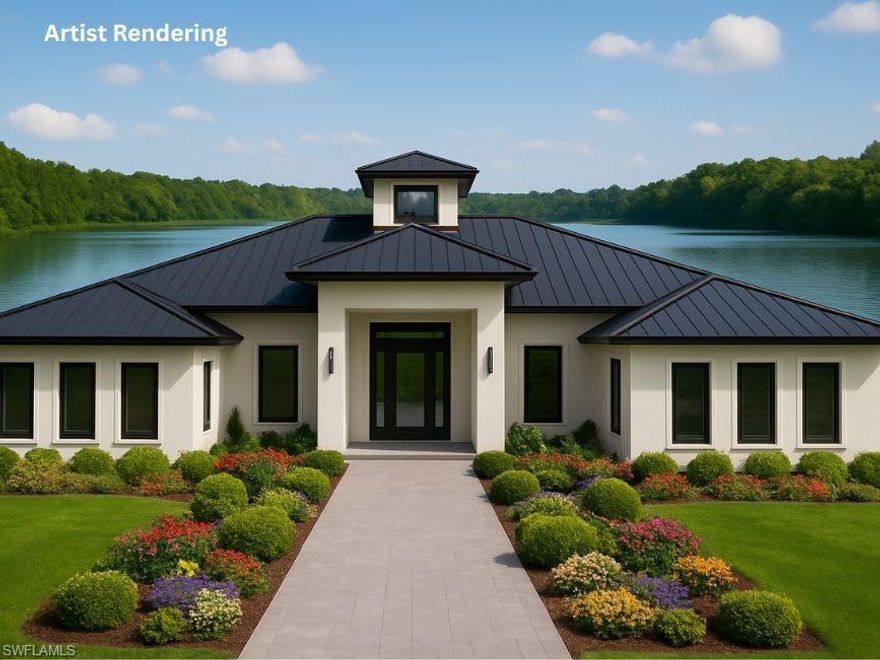 Are you searching for the ideal location to build the home of your dreams?  This exceptional 2.58-acre lot offers 100% uplands and the stunning water views of a man-made lake located on the property. When it comes to building, you have the freedom to select your own builder or work with the Seller-Builder who can assist you in constructing the home shown in the artist's rendering or collaborate with you to realize your own unique vision. The  DEP report, survey and site plan for the pictured home are available for review. Located in the prime Golden Gate Estates area near Oil Well Road.  The property is convenient to shopping and dining options in Orange Tree or Founder's Square, and is approximately thirty minutes to the Naples white sand beaches of Delnor-Wiggins Pass State Park.  Building sites like this one rarely become available and present an excellent opportunity to make your dream home a reality!