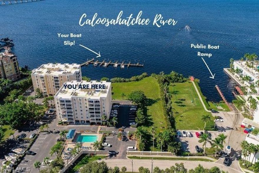 Price Improvement. Come take a look! BOATERS AND FISHERMAN! Looking for your own getaway in Paradise? You have found it in this affordable boater friendly, gated, river front community! BRING YOUR BOAT! You are minutes to the Gulf! This community offers a FREE boat slip* w/secure dry storage. A public boat ramp is right next door! You’ll love the amenities including BBQ grills, picnic tables, fishing pier, pool and spa w/lounge chairs. The community room is a great place to gather for billiards, reading in the library or just hanging out. See the fabulous sunsets down at the dock. If you’re lucky you may even see a dolphin or two. Walk or take the trolley to the fabulous downtown river district, where you can enjoy many restaurants, shops & events.
This 1/1 unit has everything you need to relax after a day of fun in the SWFL Sun! Washer and dryer are included. AC replaced in 2014. Newer water heater. Entire building re-piped in 2019.
What are you waiting for? Call and get started living the SWFL life! 
*Note on boat slips… this is on a first come first served basis. Ask for the Rules and Regulations to see all the details