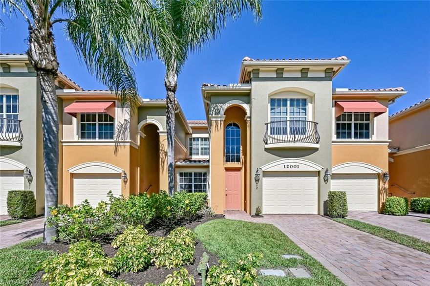 C9806-Start living the good life in this beautifully maintained 1st floor coach home in one of SW Florida’s most desirable Bundled Golf Country Club Communities! This 1750 sq ft unit features 2 Bedrooms and 2 Baths, an attached garage and boasts numerous upgrades. These include tile flooring, LVT flooring, crown molding and granite kitchen countertops. The kitchen opens into a spacious dining and great room area, making it perfect for entertaining guests. Enjoy the views of the tranquil lake within close walking distance to the recently renovated clubhouse. Toscana is located within Vasari Country Club, a socially active, amenity-rich community with an award-winning clubhouse, 18-hole championship golf course, state-of-the-art fitness center, Har-Tru tennis courts and much more! Ideally situated close to fine dining and world–class shopping. Vasari is just a short drive to Southwest Florida Regional Airport, local cultural venues and of course, our beautiful Gulf Beaches!