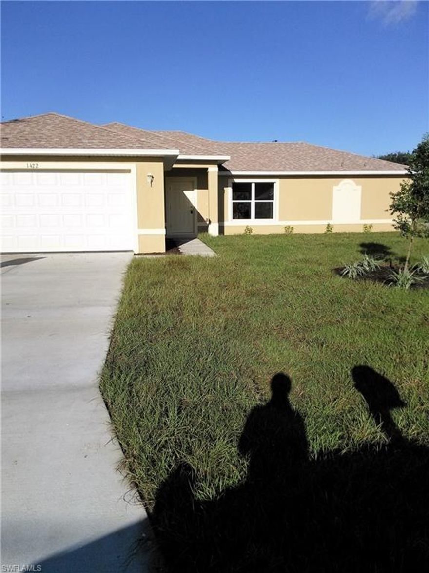 Brand new home under construction. Will be ready to move into! Construction is expected to be complete by end of March 2017. Bring your fussiest buyer. Close to great schools. Fluid design with split bedroom floor plan. Beautiful granite counter tops throughout. Matching stainless steel appliances. Glass top range, refrigerator with ice maker, dishwasher, built-in microwave. Garbage disposal. Laundry room. Owner's suite has His/Her walk-in closets and dual sinks. Storm Panels. CBS Construction. Screened in lanai. Note: Currently, there are Central water, sewer & irrigation assessments.
Note: Pictures posted are pictures of another home of the same model. These pictures are not of this actual home.