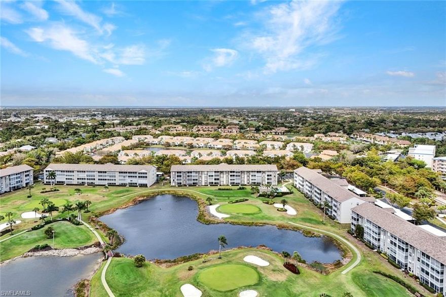 **Unlimited Golf Community** This immaculate, tastefully decorated & fully updated, first-floor 2-bedroom, 2-bath in Glen Abbey condos in Golfview Golf & Racquet Club offers beautiful views of the par-3 executive golf course and steps away from one of the community pools. The bright interior features new Shaw luxury vinyl plank flooring throughout (2025) and an updated kitchen (2020) with white cabinetry, quartz countertops, stainless steel appliances, backsplash, tray ceiling, and extra storage. Both bathrooms have been fully updated with quartz countertops. The primary suite includes bay windows with impact-resistant glass and a walk-in closet with custom built-ins.

Golfview offers an active, resort-style lifestyle with unlimited golf, plus pickleball, tennis, bocce, shuffleboard, three community pools, and a clubhouse with a kitchen, and golf pro shop. Residents enjoy a walking path around the community and frequent social gatherings. In addition, the condo fee includes fiber-optic WiFi, water, covered parking, pest control, and private storage.

Conveniently located near Lakes Park, Fort Myers Beach, Sanibel & Captiva Islands, restaurants, shopping, JetBlue Park, and Southwest Florida International Airport, and much more!  This MOVE-IN ready condo is perfect for enjoying the best of Southwest Florida living.
