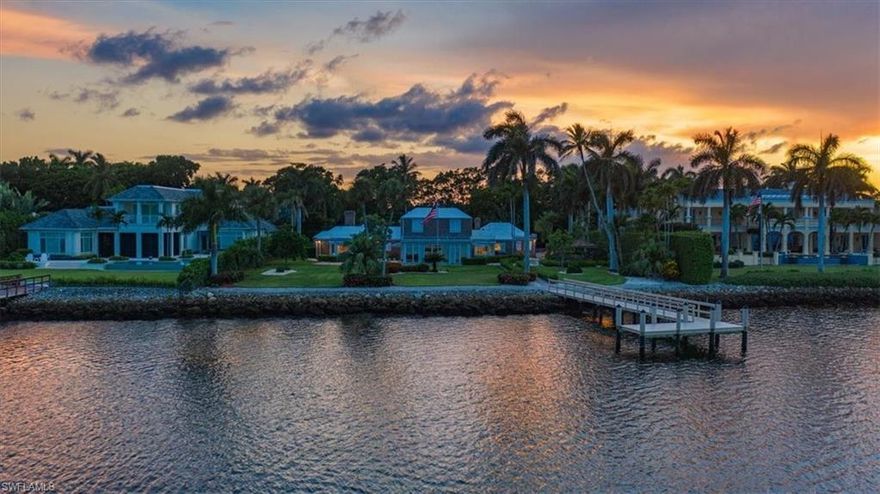 Enjoy breathtaking panoramic water views from one of the most desirable Port Royal properties available in 40 years! With a lot-and-a-half at .89 Acres, this private and serene estate encompasses nearly an acre of waterfront property with 151’ of deep water-frontage on Naples Bay.  Property is a boaters dream with direct access to the Gulf of Mexico just minutes away. Resplendent lanai views showcase picturesque mangroves framed by the expansive water of Naples Bay. Discover luxurious living in Port Royal, one of the most beautiful and verdant communities in Southwest Florida.  The current residence has been meticulously maintained and consist of four bedrooms plus den with a separate study/office and is ready for your finishing touches while you design and build your dream home.  You will marvel at the quiet serenity offered by this lovely Galleon Drive site ideally located a short bike ride from the beach and is just minutes from 3rd Street South, and 5th Avenue South’s fine dining, world-class shopping, and entertainment. Port Royal Club membership eligibility.
