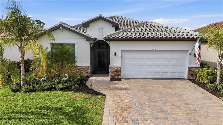 Welcome to Arborwood Preserve - where Florida living meets refined elegance. Nestled within the sought-after, resort-style community of Arborwood Preserve in Fort Myers, this stunning 2022-built single-family home offers the perfect blend of modern design and effortless comfort. With 3 bedrooms, a versatile den, and 3 full bathrooms, this thoughtfully crafted home is move-in ready and loaded with upgrades. Step inside and be greeted by sweeping wood plank tile flooring that flows seamlessly throughout the entire home - offering the warmth of wood with the durability and easy maintenance of tile, perfectly suited to the Southwest Florida lifestyle. The open-concept living and dining areas are bathed in natural light, creating an inviting atmosphere ideal for both everyday living and entertaining. The chef-inspired kitchen is a true centerpiece, featuring gorgeous granite countertops, ample cabinetry, modern stainless appliances and an oversized pantry - a space that's as functional as it is beautiful. The spacious den offers the flexibility you need, whether as a home office, reading room, or guest space. Retreat to the spacious primary suite, a private sanctuary complete with a luxurious en-suite bath. The home also includes two welcoming guest bedrooms. One serves as a private junior suite with its own full en-suite bathroom, offering comfort and privacy for family or visitors. The second guest bedroom is bright and spacious, with a well-appointed guest bathroom conveniently located nearby. Throughout the home, the grout has been freshly colored and sealed, adding a clean, like-new finish that truly elevates every space. Step onto your screened lanai — outfitted with no-see-um screens for maximum comfort — and into your private backyard sanctuary, which borders a tranquil green space and has ample space to add a pool! The front screen entry is also equipped with no-see-um screening, keeping the Florida breeze flowing while keeping pests out year-round. The garage is a standout feature all its own, complete with a pull-down attic access, sleek epoxy flooring, and striking hexagon LED lighting that makes the space as polished as the rest of the home. As a resident of Arborwood Preserve, you'll enjoy world-class amenities including a resort-style pool, well-equipped gym and fitness studio, tennis, bocce ball, pickleball, clubhouse theater, coffee lounge and poolside dining. Don't miss your opportunity to own this nearly-new gem in one of Fort Myers' most vibrant communities. Schedule your private showing today!