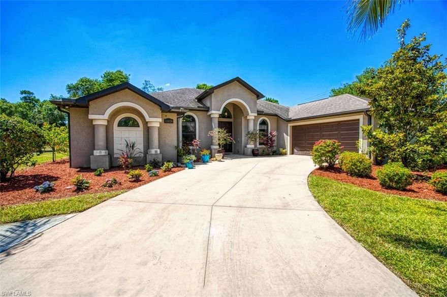 Gorgeous 3 bed+Den/2 bath pool home on an Acre +. NO HOA! Close to 75 in BUCKINGHAM area. This beautiful fully updated residence offers the perfect blend of style, comfort, and peace of mind—bring your horses, boat, cars, pets and the most important- family to enjoy summer in your own pool! Featuring an enclosed lanai with an extra paved patio. Enjoy the lovely coconut, banana, mango, sour limes, Fox and Christmas palms, along with oak trees and exotic plants all around. If you have extra tools, there is no problem because this property has a finished shed if you need more space! Water heater was recently added to the pool.