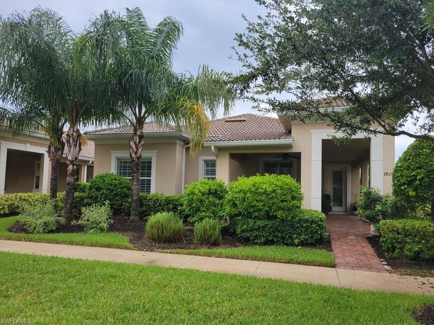 This 3 bed & 2 bathroom charming Kendall model home features upgrades galore. These upgrades include custom cabinets, tray ceiling, triple-slider, two crystal chandeliers, and many designer touches. The garage includes storage rack, built-in storage, and pull-down stairs for above garage storage access. Recently added, you will enjoy a magnificent heated,
saltwater pool with a screened in lanai. Verona Walk community amenities  include a beauty salon, ice cream palor, cafe, post office, car wash, and gas station & community pool. Great location  minutes from downtown Naples with high end shopping & restaurants.  A lifestyle like no other!