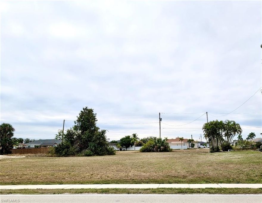 Create your ideal Florida retreat on this oversized triple lot nestled among newer homes in one of Cape Coral’s rapidly expanding neighborhoods. Located in desirable Northwest Cape Coral, this southern exposure lot offers breathtaking sunset views and abundant natural light. Perfectly positioned just off Chiquita Boulevard, the lot provides convenient access to Pine Island and Matlacha, Punta Gorda, Charlotte Harbor, the international airport, downtown and central Fort Myers, as well as the world-famous beaches of Fort Myers, Sanibel, and Captiva. An exceptional opportunity to build in a prime location that blends growth, convenience, and the Florida lifestyle.