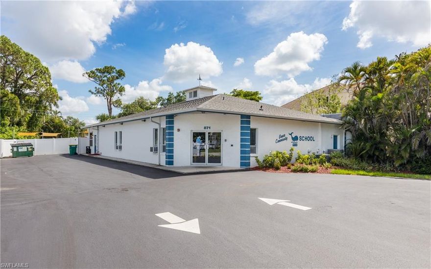 Exceptional opportunity to own a commercial property in the heart of Naples Park, just minutes from Vanderbilt Beach and Mercato. This 3,542 sq. ft. building is situated on a spacious 0.31-acre lot. Previous owners had a successful private religious school/daycare facility. This is your opportunity to turn this into your own office/business space or religious school/daycare. Built in 1988, the property features multiple classrooms, administrative offices, kitchen facilities, restrooms, and ample storage. With flexible interior space and a thoughtful layout, it’s perfectly suited for educational, daycare, community-based uses, or office space. The fenced outdoor area provides a secure space ideal for playgrounds, recreational activities, or outdoor programming. Zoned for commercial use, this property offers excellent visibility and accessibility in one of Naples’ most desirable and high-demand areas. Whether you’re looking to expand a childcare operation, launch a new educational center, office space, or invest in a prime piece of North Naples commercial real estate, this property offers incredible potential. Call for your private showing.