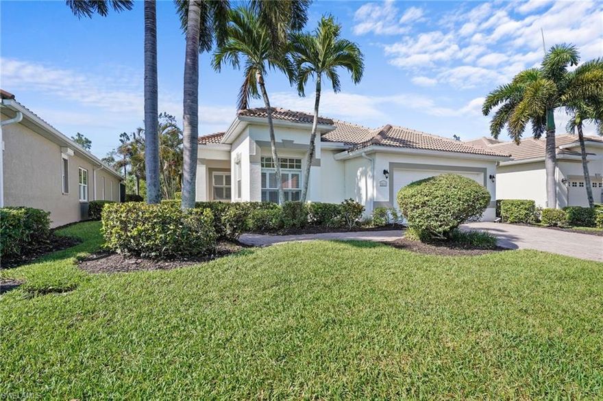 2 bedroom plus den executive home in Legends Golf & Country Club with a full golf membership. This Devon floor plan has a new roof, plantation shutters, tile throughout the living areas, tall ceiling with crown molding and upgraded kitchen cabinets, granite tops, stainless appliances and so much more. Enjoy the peace and quiet from the screen lanai and preserve view. Options for extending the lanai or adding a pool is up to your imagination. Legends Golf & Country Club is a beautiful guard gated Country Club that offers Championship golf, grand slam tennis, pickleball, a 35,000 square foot clubhouse with 3 restaurants, an amazing resort style pool with waterfall and spa, fitness center with free classes, tons of planned activities such as concerts, dances, card games and much more. Golf members pay no additional fees for carts or greens fees and you can bring your own golf cart on the course with no trail fee. Located conveniently in S. Ft. Myers close to shopping, restaurants, the airport and to the beaches or baseball games.