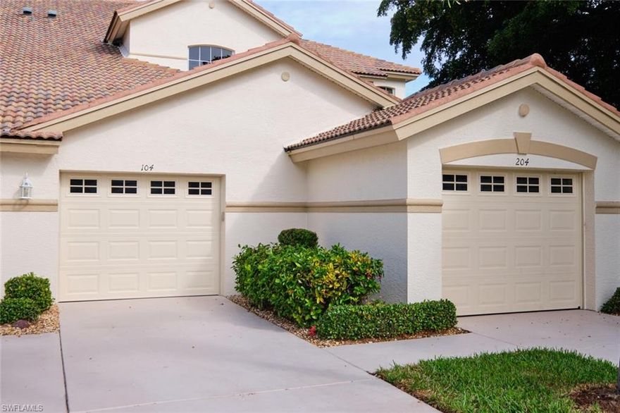 Stunning first floor carriage home in Lexington Country Club's Golf Village. Bundled golf. Breathtaking lake and golf course views from the lanai. Overlooking the 15th fairway. A Short walk to the Bayberry Bend pool and the main clubhouse. This unit was totally remediated and remodeled after Ian. All new Luxury Vinyl flooring. New Quartz counters. New Stainless Steel appliances. All new cabinets. Plantation shutters. New Tub in master. Seamless glass showers in both bathrooms. Tiled lanai. Acrylics sliders on lanai. Accordion storm shutters on the lanai & manual storm shutters on all windows and so much more. The lake gives keeps the golfers on the other side for extra privacy on the lanai.
