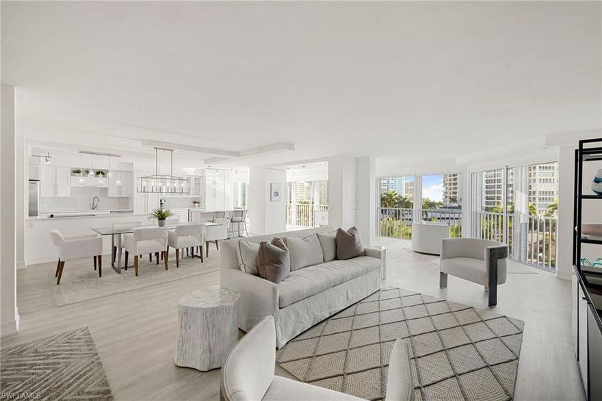 An opportunity to own a renovated sixth-floor residence on the prized south side of Monaco Beach Club, offering Gulf views from every room along with views of the lush landscaped grounds below. This spacious three-bedroom condominium features multiple private balconies and an expansive open-concept layout designed for comfortable living and entertaining.

Walls of sliding glass doors fill the home with natural light and create seamless indoor-outdoor flow. The thoughtfully redesigned kitchen showcases white cabinetry, quartz countertops, stainless steel appliances, island seating, and a built-in beverage cooler, opening to generous dining and living areas.

Light flooring and neutral coastal finishes create a bright, cohesive aesthetic throughout. The primary suite is privately positioned on one side of the residence and features its own balcony, generous closet space, and an updated bath. Two guest bedrooms are situated separately for privacy, with one offering private balcony access. Additional features include a dedicated laundry room, coat closet, and two separate storage closets.

Residents enjoy direct beach access via a private boardwalk, a beachfront pool, fitness center, and 24-hour security. Ideally located across from Venetian Village for waterfront dining and shopping.