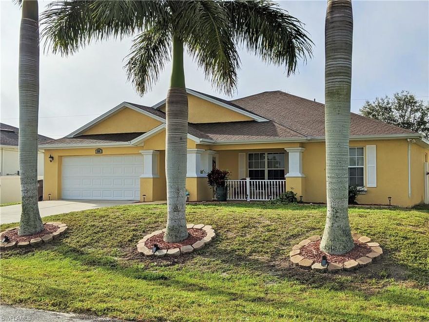 1 Yr. Home warranty provided to buyer.  Looking for a meticulously maintained home? Then make your appointment today! This great NW Cape house boasts a large three bedroom two bath, with den design. Tile flooring throughout volume ceilings, with many great updates and family friendly features. A split bedroom layout, with a HUGE master suite and HUGE walk-in closet. An Open concept kitchen which has been updated with new granite countertops, backsplash and newer stainless steel appliances. Now, lets enjoy the Florida lifestyle. The outside, which includes; Lanai under truss, fully fenced back yard with vinyl fence, salt water pool for all your entertaining needs. This house is move in ready, with newer appliances, New granite countertops and backsplash in kitchen, new granite countertops in the bathrooms, newer paint inside and out, upgraded lighting and much more. Located in the a Section of NW Cape that is not proposed for utilities expansion yet. Make sure to check out the Virtual Matterport Tour, walk through the house online and check out the great features.