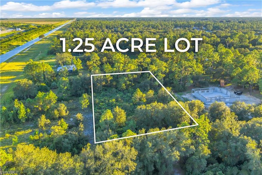 Welcome to your opportunity to own 1.25 acres of freedom in beautiful Southwest Florida. This spacious vacant lot offers endless possibilities — build your dream single-family home, create your own private retreat, or design the perfect setup for your lifestyle. Zoned for residential use, this property allows horses, farm animals, and even parking for semi-trucks, giving you the flexibility that few neighborhoods offer. With plenty of room for a pool, workshop, barn, or garden, you can truly make this land your own. Enjoy the peace and privacy of country living while still being just a short drive to local shops, schools, and restaurants. Whether you’re looking to build now or invest for the future, this property delivers space, versatility, and potential all in one. Don’t miss the chance to own a piece of Florida living where the possibilities are as open as the land itself.