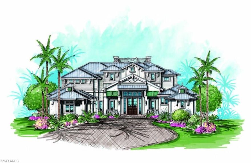 Highly desirable and in demand.  Do not miss the opportunity to own a magnificent home on one of only 18 exclusive lots on the largest lake in Olde Naples.  Southern exposure gives a glow and natural lighting throughout the day within and over the resort like outdoor living space.  The pool is something that will wow every person that steps through the door.  It will appear that the house is stretching from the front right out to the water with the oversized infinity edge pool.  We have added a private outdoor water garden to the master suite area, dedicated glass wine room, media room and second floor living area, patio for additional fire feature off of formal dining room and completely separate guest quarters.  Please call to preview now - there is still time to bring in your own design team to make this a custom masterpiece. Pre construction pricing is not going to last and this is a stunning lot with a perfectly thought out floor plan. 

Plans are completed and available to look over.