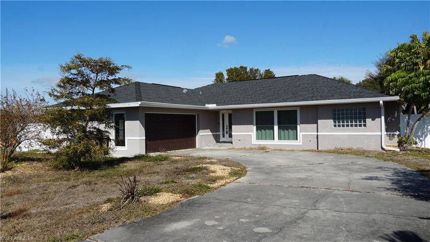 Opportunity to complete and customize a partially renovated home in a well-established Cape Coral neighborhood. This 3-bedroom, 2-bath residence offers a 2-car garage, in-ground pool, expansive screened lanai, and a fenced yard—providing a strong foundation for a finished value-add project. The home appears to be mid-renovation, with remaining work needed to complete the improvements; the full scope of unfinished items is unknown and should be verified by buyers. The pool appears to have been inoperable for an extended period. Per county records, the roof was replaced in October 2022 and the HVAC system in February 2023 (buyer to verify). Well suited for investors or owner-occupants comfortable completing renovations.
Agents: please review all private remarks prior to scheduling a showing.