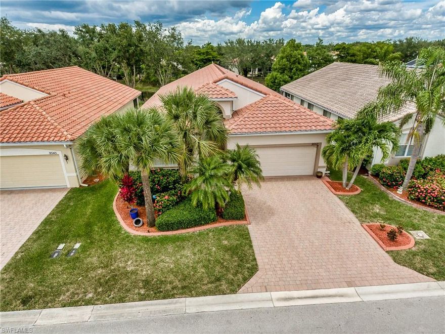 Lakefront St. Kitts home has 2 Bedrooms, den, 2 Bathrooms and 1934 square feet of living space. Ideally located in the upscale 55+ gated Cascades in Estero community. Curb appeal begins with a pavered driveway, tile roof, brick curbing, and tropical trees surrounding this meticulously maintained home. Captivating open floor plan includes a 14 foot foyer, vaulted ceilings, plantation shutters, 6 lighted ceiling fans, custom woodwork, accordion hurricane shutters, crown molding, rich hardwood and tile floors. Kitchen has a breakfast bar and breakfast room, rich granite countertops, custom wood cabinetry with tons of organized storage, double sink, stainless steel appliances and brand new hot water heater. The spacious master suite has a sitting area, W/I closets, his & hers vanities, a soaking tub and a large shower. Peaceful waterfront view from screened lanai. 
Amenities include a 26000 SF clubhouse, ballroom, indoor&outdoor pools, 6 HAR-Tru tennis courts, cards & arts & crafts rooms, billiards, fitness center, sauna, bocce, and pickle ball.  Conveniently located! Low HOA fees. Close to beaches and the best shopping and restaurants in SW FL. Infomative TheCascadesinestero website!