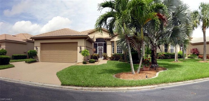 IMPECCABLY KEPT 2 BED/2 BATH/DEN SINGLE FAMILY VILLA HOME "MAYFIELD II" WITH 2 CAR EXTENDED GARAGE W BUILT INS, EPOXY COATING & W GOLF CART ACCESS DOOR! POOL AND HOT TUB ON LANAI! FEATURES INCLUDE REAL HARDWOOD FLOORS, 18" TILED FLOORS, REMODELED KITCHEN W GRANITE, S'S' APPLIANCES, 2017 DISHWASHER, REMODELED LARGE PANTRY, MASTER AND GUEST BATHS BOTH REMODELED WITH GRANITE, VANITIES, SEAMLESS SHOWER DOORS, COMFORT HEIGHT COMMODES, 2017 NEW ELECTRICAL BOARD THAT CONTROLS POOL, PROFESSIONALLY SANBLASTED/REPAINTED DRIVEWAY,WALKWAY,& GOLF CART ENTRANCE, LANDSCAPING TIMERS FOR WATERING PLANTS,EXTRA CABINETS IN LAUNDRY ROOM W HIGH EFFICIENCY WASHER AND DRYER, ELECTRIC STORM SHUTTERS AND CRANK SHUTTERS ON LANAI & WINDOWS, BUILT IN SERVER W GRANITE TOP IN DINING ROOM, BUILT IN DESK IN DEN WITH GRANITE TOP, LANAI HAS OUTDOOR KITCHEN W QUARTZ TOP AND NEWER GRILL, POOL AND HOT TUB W NEWER SALT SYSTEM, PLUS SO MUCH MORE!!! GOLF MEMBERSHIP INCLULDED, ANNUAL FEES APPLY!