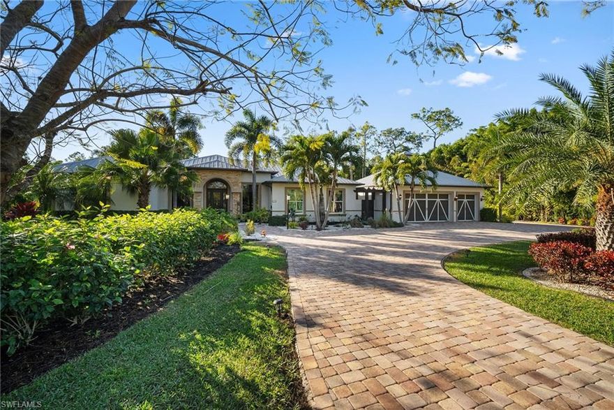 A Rare Opportunity to Own 5.77 ACRES of Estate Living Close to Downtown Naples: This extraordinary, custom-built Florida home offers a rare opportunity to own a sprawling 5.77-acre estate just moments from the vibrant heart of downtown Naples. With its private gated entrance, this residence provides a serene and expansive environment perfect for those seeking both luxury and convenience. Designed for casual estate living, this spacious home features four large bedrooms plus a den, four full bathrooms, and one half bath. The 32’ x 22’ entertainment room offers ample space for hosting gatherings, while an in-law apartment with its own kitchen, full bath, walk-in closet, and screened balcony provides comfort and privacy for guests or extended family. Exquisite Design and Luxury Features: The interiors boast stunning custom details throughout, from elegant wood finishes to beautiful crown molding and upscale fixtures. For wine enthusiasts, the home includes a wine cellar, ensuring your collection is stored with the utmost care. The oversized lanai is a true highlight, offering a stunning setting for outdoor living. Whether you're relaxing by the gorgeous pool and spa, enjoying meals from the outdoor kitchen, or simply taking in the tranquil views, this space is designed to impress. With plenty of room to accommodate family, guests, and gatherings, the home offers a perfect balance of comfort and functionality. A Private Sanctuary and Ample Space for Outdoor Living: This fully fenced property offers not only privacy but also a wealth of opportunities for outdoor living. With enough room for horses, farm animals, and pets, the estate is perfect for those who desire an active, nature-filled lifestyle. A serene lagoon with a private beach and an island featuring a charming gazebo provides a peaceful retreat for reflection or leisurely afternoons. Additional features of the property include a 1,500 square-foot barn equipped with power and lights, making it ideal for storage, hobbies, or even as a workshop. A thriving palm tree farm adds a distinctive touch to the landscape, adding both beauty and function to this extraordinary estate. Close to Everything You Love: This exceptional property offers the ultimate in privacy and luxury, yet remains conveniently located just minutes from the best that Naples has to offer. Enjoy easy access to world-class shopping, dining, and the renowned Fifth Avenue. The pristine beaches of Naples are just a short drive away, and with proximity to I-75, you’ll have quick access to all of Southwest Florida’s attractions. Whether you are seeking a peaceful sanctuary or an estate that can accommodate a large family and guests, this home offers the perfect balance of seclusion and convenience. Your Dream Estate Awaits: If you’ve been searching for the perfect family estate or private sanctuary, this rare 5.77-acre property near downtown Naples is an opportunity you don’t want to miss. This IS where you want to live!