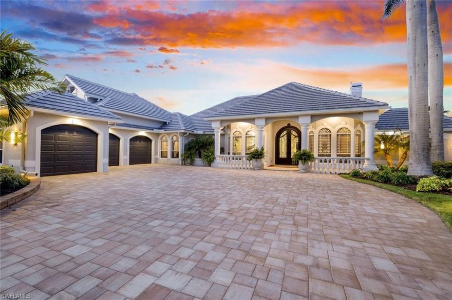 ABSOLUTELY ONE OF A  KIND !!!!!   This Beautiful Custom Home Is Located in Cape Corals Most Prestigious Gated Community the  "Hermitage"  Located on a oversized lot with ONLY 17 other Custom Homes that get to enjoy this Beautiful & Peaceful Location. Bring your Yacht as this Homes Location is a  "BOATERS DREAM"  with just minutes to open water, Located on a 200'+ Canal, with NO Boat Lock or Bridges to worry about. This Beautiful Custom Home has just gone through an Unparalleled Complete Transformation Inside and Outside with absolutely NO Expense Spared !!!!  EXTERIOR: New Paver Driveway, New Tile Roof, New A/C unit, New Exterior Paint, New Landscaping & Landscape Lighting, New Custom Dock and Tiki Hut, New 20K Boat Lift and 4K jet ski lift,  "EXTREMELY LARGE"  Lanai Area with New Pool Cage, Custom Shaped Infinity Edge Salt Water Heated Pool, 
Pool Bath, New Travertine Tile, New Outdoor Kitchen with Gas Grill, & Refrigerator, Separate Stand Alone Bar Area, Fire Bowls & Fire Pit. This Lanai Area is Guaranteed to give you that TRUE Outdoor Living Experience here in Sunny SW Florida!! INTERIOR:  New High End Porcelain Ceramic Tile Floors & Interior Paint through-out entire home, 
New Interior Doors, New Lighting Fixtures, All New Lutron Light switches through out the Entire Home, New Kitchen Cabinets with New Quartz Counter Tops, ALL NEW High End Stainless Steel Appliances, with Z-Line Gas Range, Warming Drawer, Massive Refrigerator/Freezer, Dishwasher, Wall Mounted Oven & Microwave, Built In Custom Bar Area With Commercial Grade Wine Cellar & Refrigerator. Flood Policy is Transferable. PLEASE TAKE TIME TO WATCH THE VIRTUAL TOUR OF THIS HOME.      THIS HOME IS  A   "MUST SEE"  !!!!!!!    
CALL TODAY TO MAKE YOUR EXCLUSIVE SHOWING APPOINTMENT