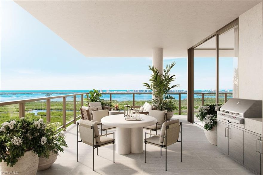 The Island at West Bay is a landmark residential offering rising above Estero Bay, featuring 86 expansive corner residences, with only four homes on each floor. Every residence is thoughtfully designed to highlight sweeping views of the Gulf and the surrounding nature preserve, offering a rare combination of privacy, space and natural beauty. Spacious, modern interiors embrace the essence of coastal elegance, featuring glass-railed terraces, chef-inspired kitchens, and indulgent owner’s suites with spa-like bath retreats. Seamless indoor-outdoor living invites residents to experience the tranquility and grandeur of waterfront life. Owners will enjoy a curated collection of resort-style amenities, including a private beach club, a rooftop retreat designed for relaxation and social gatherings, and access to championship golf that complements the active lifestyle within West Bay. As the final neighborhood within the prestigious West Bay Club, this exclusive enclave is brought to you by Kolter Urban, a leader in luxury development across Florida, in collaboration with the acclaimed architectural firm Garcia Stromberg.
