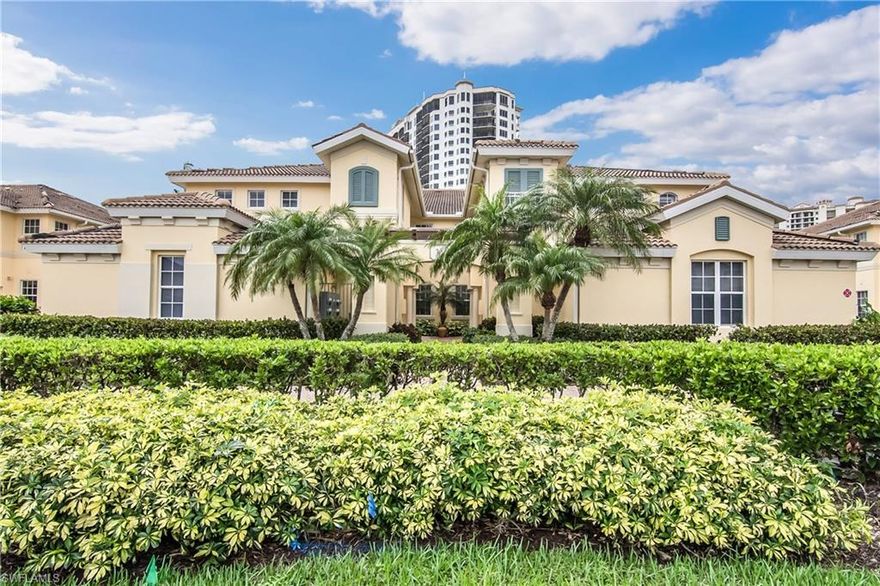 If you are looking for the ease of living in a condo, but want the space of a single-family home, look no further. This first-floor end unit has over 1,800 sq. ft. of air-conditioned living space along with a huge 24' x 12' lanai and a 2 car garage. You will find a large kitchen with granite counter-tops that opens up to the dining and living areas for the ultimate Great Room effect. The unit is situated on the prestigious Members Club at Marco Golf Course owned and operated by the Marriott Corp and has excellent views of the course. The unit features 3 bedrooms and 2 full bathrooms; is impeccably maintained and a pleasure to show. Impact glass and a brand new air-conditioning system offer you peace of mind. A large laundry room, plenty of closet and storage space, tile and carpet through-out complete the home. Again, it is like living in a single family home without the need to worry about landscaping, exterior maintenance and more. You are minutes away from the beaches, dining, and shopping offered on Marco Island and Naples. Foyer and Dining Room chandelier are excluded from sale.