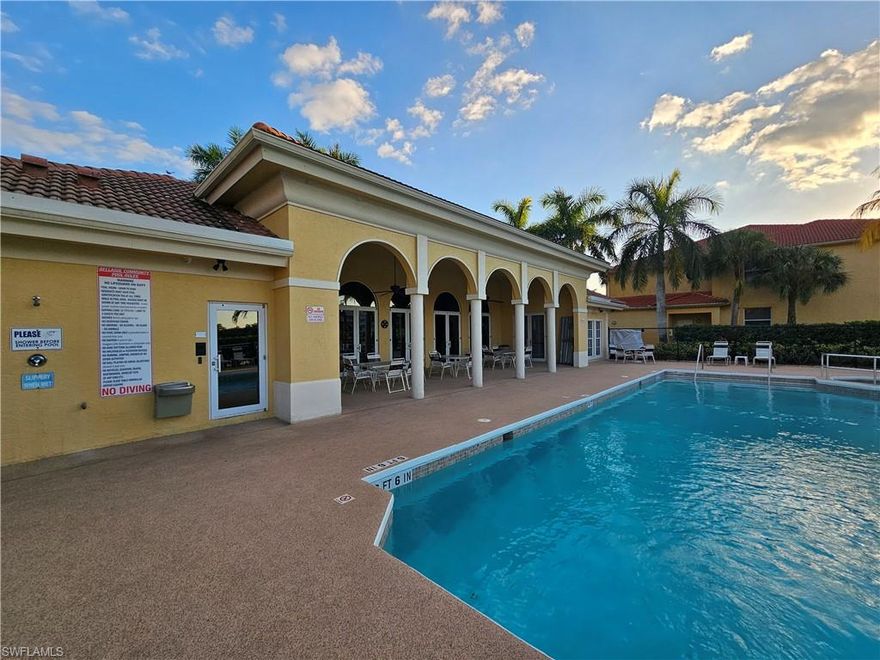 3BR/2BA condo located in the gated community of Bellasol. Tiled throughout with spacious floor plan and a screened lanai. Brand new water heater and A/C only 3 years old. Community amenities include clubhouse, pool, spa, and fitness center. Ideal for annual or seasonal owner or investor. Convenient location close to shopping, dining, and easy access to I-75.