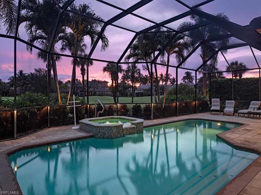 Welcome to Resort Style Living, Welcome to Grey Oaks! Don't miss this immaculate, 3 bedroom + den, 4 bathroom residence in sought after Grey Oaks Country Club. This beautiful home provides privacy, peacefulness and endless sunsets with western exposure. This magnificent residence sits perfectly on the spacious lot showcasing an expansive outdoor living area, exquisite pool and spa, and tranquil golf course views. A major renovation was completed in 2014 highlighting high-end finishes with modern design and decor throughout. There is plenty of room for family and friends to gather with an open floor plan offering seamless flow and an abundance of natural light. Breathtaking upgrades can be found throughout including chef’s kitchen and home office with beautiful built-ins. Offered turn key, move right in! Grey Oaks Country Club is Naples one and only private club with 54 holes of golf. In addition, the club offers exclusive amenities for all, from the newly renovated wellness center to the lagoon style pool, tennis, pickle ball, bocce, restaurants, spa... the amenities are endless.