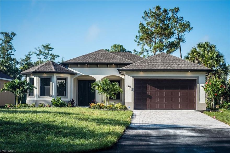 BRAND NEW HOME being built in desirable Golden Gate Estates on 2.73 acres of 100% upland acreage!! There is abundant room to build a pool, barn, workshops, or even a guest house. The great part about pre-construction is that you can make it your own by customizing and choosing from a selection of colors and finishes! Open floor plan will feature 3 bedrooms, 2 bath, 2 car garage! This home will be filled with all the upgrades from solid wood soft close cabinetry, tile throughout, granite countertops in kitchen and bathrooms, stainless steel appliances, 8ft doors, 5 1/4" baseboards, crown molding and much more! The master bedroom and family room will boast tray ceilings and recessed lighting. Huge walk-in master shower with glass door. Gutters throughout, and auto sprinkler system. Great Location & NO HOA FEES!! House also comes with 2-10 home buyers warranty!! Completion date set for December 2018.