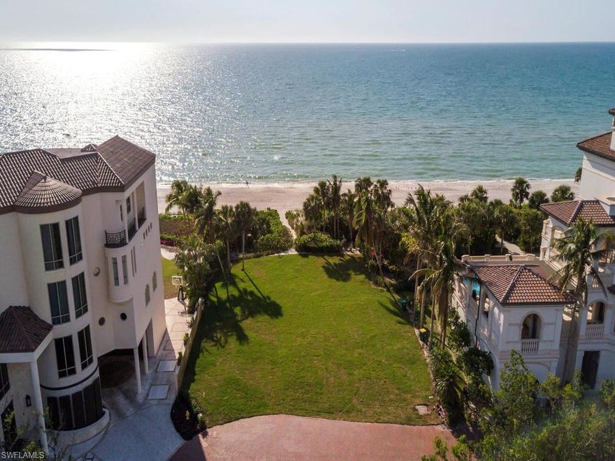With in walking distance of the Ritz Carlton Hotel, Spa and all the amenities, this very rare opportunity to build your already approved 6,700 sq. ft. dream home on a 90' x 300' lot on the beautiful sugar sand and private beach access in the prestigious Bay Colony Club! Your new home will be the first new home in 20 plus years in this exclusive private beachfront enclave of only 12 residences. This property affords access to the Bay Colony Beach Club with 24 hour security and gated private drive. Walk out to the private white, sugar sand beach and stroll to the Bay Colony Beach Club, featuring world-class cuisine, wines and all the amenities of a 5-star resort property. The Bay Colony Golf is nearby.