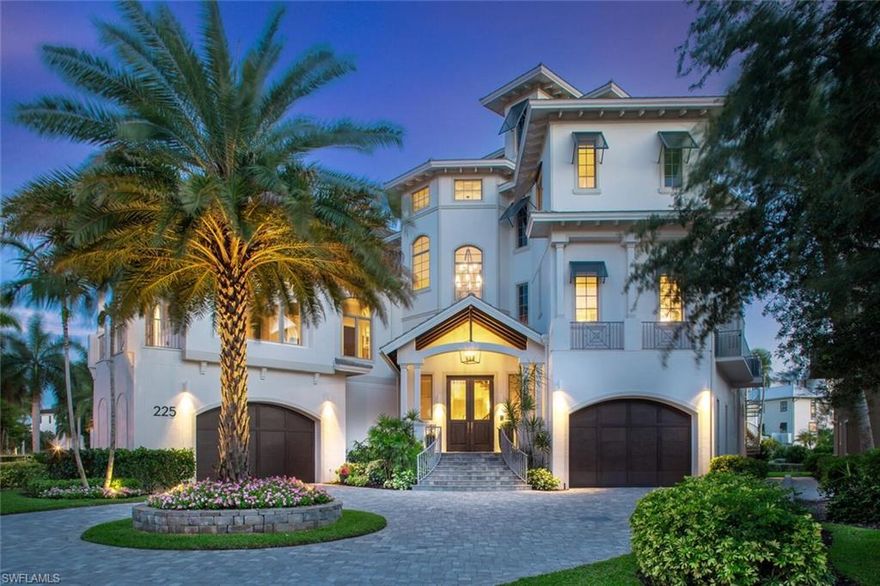 Among the finest homes in North Naples’ coveted Barefoot Beach community. This recently constructed state-of-the-art masterpiece comes from award-winning Potter Homes, RG Designs & Freestyle Interiors. The oversized one- and one-half lot grants an extra-wide view of the Gulf of Mexico with PRIME Southwest exposure for breathtaking sunsets & natural light. This coastal contemporary work of art boasts only the finest finishes & is immaculately maintained. Pristine in every way from the gorgeous ceiling details, custom oversized windows & warm oak floors to the chef’s kitchen with Thermador appliances (2 dishwashers & ovens), oversized island & spectacular bar with seating. Incredible 5-bedroom plan with dual master suites, spacious library & den, double laundries, 3,300 sq ft drive-through garage & ample outdoor space with full outdoor kitchen overlooking the Gulf of Mexico. Features include impact glass windows/doors, concrete block construction, whole home generator, electric screens/shutters & Control4 smart home technology for lights, surround sound, security & climate. An unparalleled opportunity-- the finest caliber of home in SWFL’s most beloved beach & boating community.